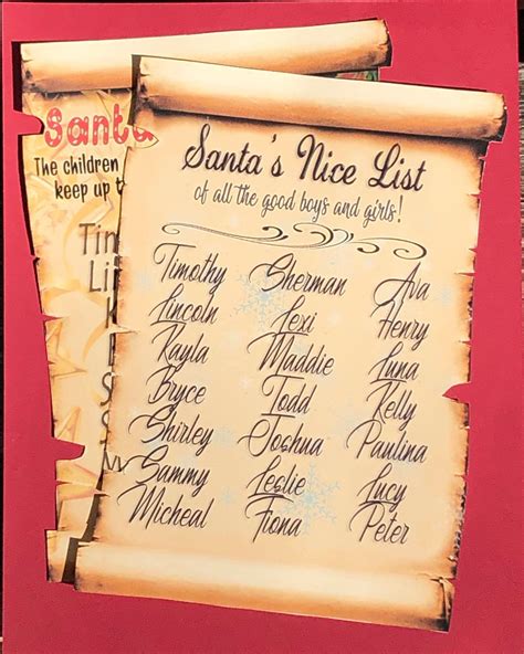 santa's naughty and nice list free template